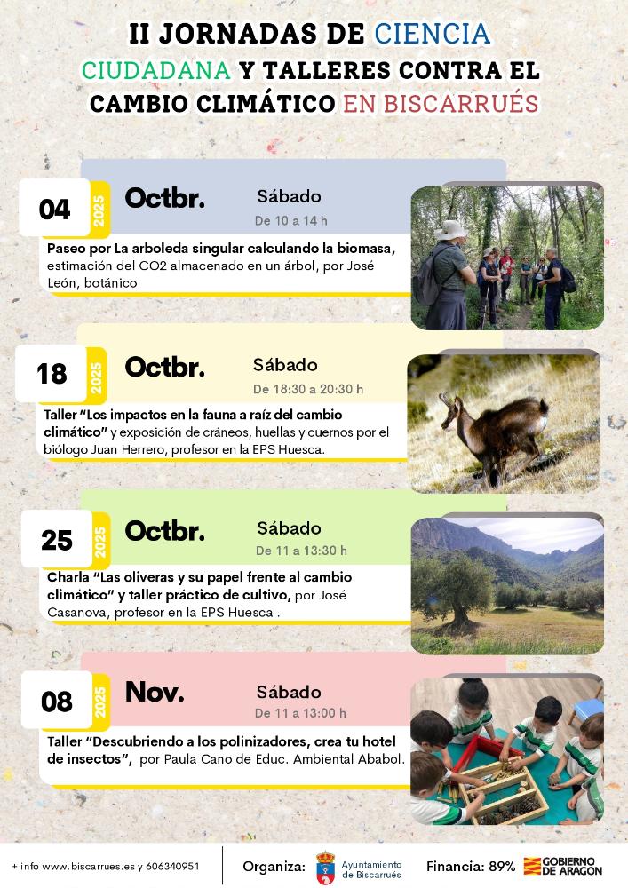 Imagen “ 2ªs JORNADAS DE CIENCIA CIUDADANA Y TALLERES CONTRA EL CAMBIO CLIMÁTICO EN BISCARRUÉS”.