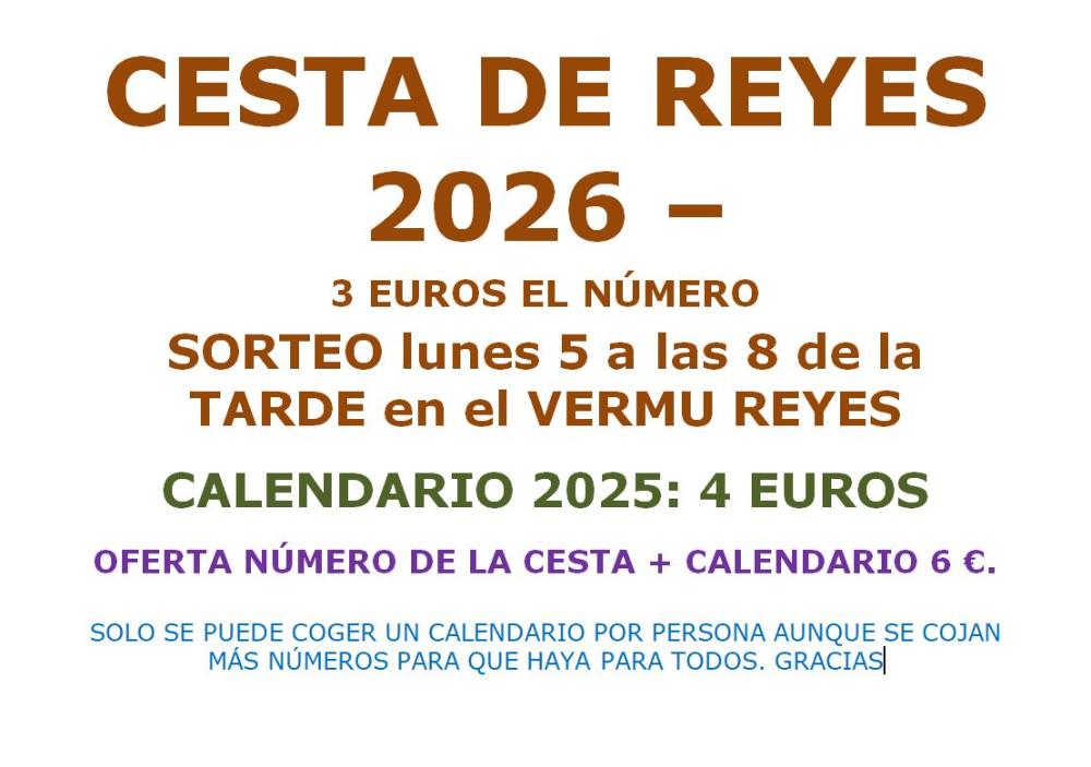 Imagen BISCARRUÉS · CESTA DE REYES 2026