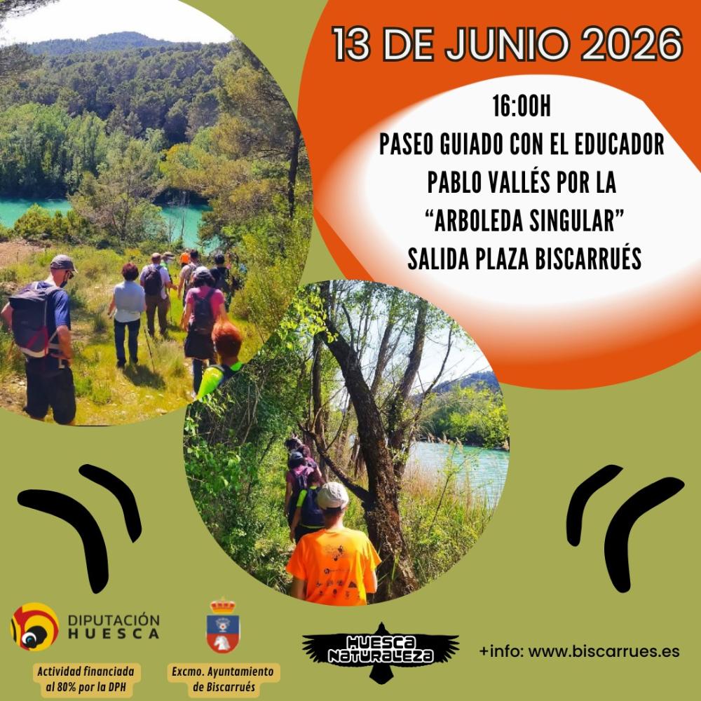 Imagen Paseo guiado por la Arboleda Singular de Biscarrués con Pablo Vallés